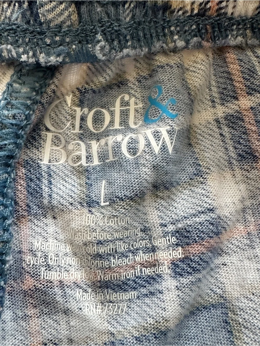 Croft & Barrow Pajama Bottoms with pockets & drawstring & elastic waistband LRG